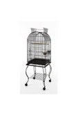 Oval Üstü Acılır Sehpalı Papağan Kafesi Siyah 51x51x152 cm - 1