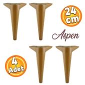 Aspen Lüks Mobilya Kanepe Koltuk Tv Ünitesi Konsol Ayağı Ayakları 24 Cm Kahverengi Ayak (4 ADET) - 1