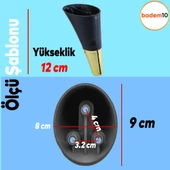 Clara 6'lı Set Mobilya Koltuk Kanepe Baza Yatak Tv Ünite Destek Ayağı 12 Cm Ayakları Siyah Gold thumbnail 5