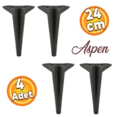 Aspen Lüks Mobilya Kanepe Koltuk Tv Ünitesi Konsol Ayağı Ayakları 24 Cm Siyah Ayak (4 ADET) - 1