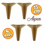 Aspen Lüks Mobilya Kanepe Koltuk Tv Ünitesi Baza Ayağı Ayakları 15 Cm Koyu Ceviz Ayak (4 ADET) - 1
