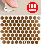 AletÇantam Yapışkanlı Tıpa Mobilya Dolap Vida Kapatma Gizleme Yapıştırma Kapağı Ceviz -100 Adet - 1