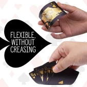 İskambil Poker Parti Noel Altın Oyun Kartları 100 Su Geçirmez Plastik Eğlence - 3