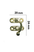 KÜÇÜK YAY GÖZÜ KANCALI KİLİT 2 ADET KUTU SANDIK VE KAPAK KLİPSİ VİDALI 20X24 MM SARI - 4