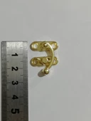 KÜÇÜK YAY GÖZÜ KANCALI KİLİT 2 ADET KUTU SANDIK VE KAPAK KLİPSİ VİDALI 20X24 MM SARI - 2