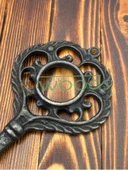 Asya 19,7 cm büyük pirinç anahtar dekoratif vintage antik aksesuar - 4