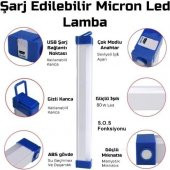 Usb Şarzlı Acil Durum ve Aydınlatma Led Florasan Ev,Kamp,Maden,İşyeri,Balıkcı Lambası 52cm 80W - 6