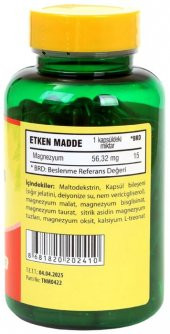Trunature Magnezyum Kompleks 100 Kapsül Magnesium Complex Malat Bisglisinat Taurat Sitrat Oksit Kalsiyum L-Treonat - 2