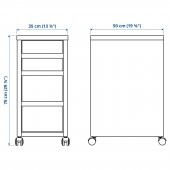 Tekerlekli Çekmece Ünitesi ,Keson MeridyenDukkan 35x75 Cm Beyaz Renk Amaçli Dolap - 3