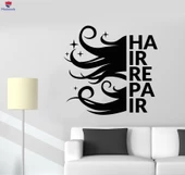 Dekorasyon Duvar Sticker Berber Çıkartmaları İçin Güzellik Saç Tamir Salonu Logosu - 1