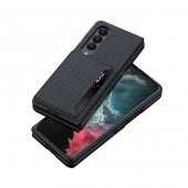 Samsung Galaxy Z Fold 4 Kılıf Karbonfiber Arka Yüzey Lopard Kartlıklı Kıpta Silikon Kapak - 2