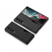 Samsung Galaxy Z Fold 4 Kılıf Karbonfiber Arka Yüzey Lopard Kartlıklı Kıpta Silikon Kapak - 5