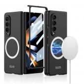 Samsung Galaxy Z Fold 4 Kılıf Wireless Şarj Özellikli Lopard Kıpta Magsafe Kapak - 1
