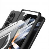 Samsung Galaxy Z Fold 4 Kılıf Wireless Şarj Özellikli Lopard Kıpta Magsafe Kapak - 5