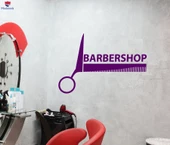 Dekorasyon Duvar Sticker Berber Logosu Güzellik Salonu Saç Kesme Makası Çıkartmalar - 1