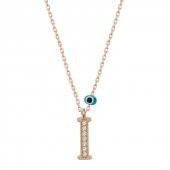 925  Ayar Gümüş Nazar Rose I Harfi Kadın Gümüş Kolye thumbnail 1