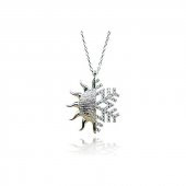 925 Ayar Gümüş Güneş Kartanesi Kadın Gümüş Kolye thumbnail 1