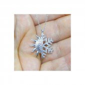 925 Ayar Gümüş Güneş Kartanesi Kadın Gümüş Kolye thumbnail 2