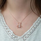 925 Ayar Gümüş Rose Örümcek Kadın Gümüş Kolye - 2