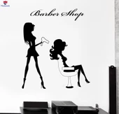 Dekorasyon Duvar Sticker Berber Dekor Güzellik Salonu Saç stilisti Çıkartmalar Benzersiz Hediyelik thumbnail 1