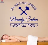 Büyük Duvar Dekorasyon Sticker Spa Saç Manikür Güzellik Salonu Dekor Benzersiz Hediyelik - 1