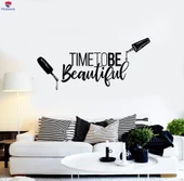 Tırnak Dekorasyon Duvar Sticker Güzel Olma Zamanı Alıntı Manikür Lehçe Güzellik Tırnak Salonu Çıkartmalar - 1