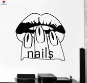 Tırnak Dekorasyon Duvar Sticker Tırnak Salonu Güzellik Kadın Manikür Spa Çıkartmalar Benzersiz Hediyelik - 1