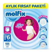 Molfix Pants Bebek Bezi 6 Beden E.Large Aylık Fırsat Paketi 111 Adet - 1