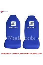 Duran Ticaret Seat Oto Koltuk Servis Kılıfı Ön Arka Takım Mavi Penye Kumaş Sk229 - 1