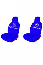 Öziron VW Crafter Oto Koltuk Servis Kılıfı Logo Baskılı Ön Koltuklar Mavi - 1