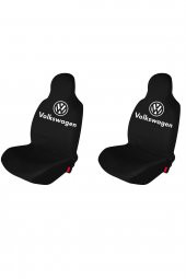 Öziron VW Caddy Oto Koltuk Servis Kılıfı Logo Baskılı Ön Koltuklar Siyah - 1