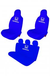 Öziron Honda Civic Oto Koltuk Kılıfı Koruyucu Logo Baskılı Penye Servis Kılıfı Mavi - 1