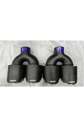 AKRAPOVİC (YERLİ)  110 lük eşit içi krom egzoz ucu çiftli sağ-sol (genişlik-22 cm) - 1