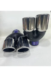 76*155mm lık kesik çiftli sağ-sol egzoz ucu - 1