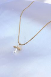 316L Çelik Gold Renk İtalyan Zincir Model Piyon Figür Kadın Kolye thumbnail 2