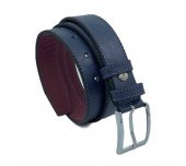 Lacivert Çocuk Boy Suni Deri Dikişli Model 3 cm.lik Garson Klasik Kemer - G5-22K - 4