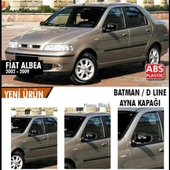 Fiat Albea Makyajsız Kasa 2002-2009 Uyumlu Yarasa Batman Ayna Kapağı Piano Black - 1