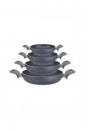 Hazarpazar Granit 18/20/22/24 Cm Yumurta Tavası Set Yanmaz Yapışmaz Çizilmez Çift Kulp Omlet - 1