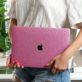 MacBook Air 13.6 Uyumlu M2 M3 M4 Simli Kaplama Premium TPU Sert Kılıf İnce Parlak Koruma thumbnail 4