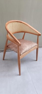 Sandalye 90158 Tam Kolçak Hasır Klasik Model Ahşp Kayın Gövde Nature Meşe El yapı thumbnail 6