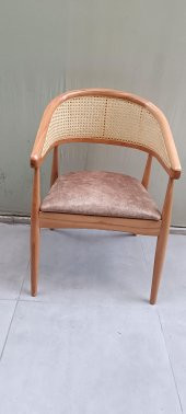 Sandalye 90158 Tam Kolçak Hasır Klasik Model Ahşp Kayın Gövde Nature Meşe El yapı thumbnail 7