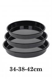 Hazarpazar EMAYE FIRIN TEPSİ SETİ 34/38/42 CM BOYLARDA 3 TEPSİ - 1