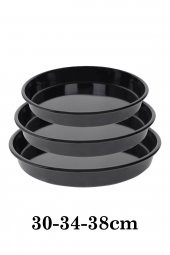 Hazarpazar EMAYE FIRIN TEPSİ SETİ 30/34/38 CM BOYLARDA 3 TEPSİ - 1