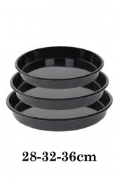 Hazarpazar EMAYE FIRIN TEPSİ SETİ 28/32/36 CM BOYLARDA 3 TEPSİ - 1