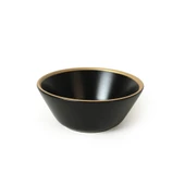 Keramika Mat Siyah Gold File Hitit Çorba Kasesi 14 Cm 6 Adet 956 - 3