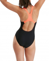 SPEEDO KADIN YÜZÜCÜ MAYOSU MEDLEY LOGO MDLT AF BLK/RED 8-13474B441 YZM UK BEDEN - 3