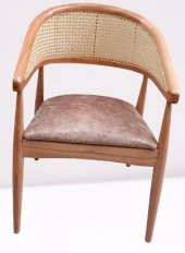 Sandalye 90159 İnci Hasır Klasik Model Ort Oturum Kayın Ayak Soho kumaş El yapım - 3