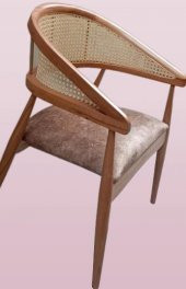 Sandalye 90159 İnci Hasır Klasik Model Ort Oturum Kayın Ayak Soho kumaş El yapım - 4