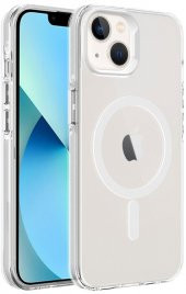 Apple iPhone 13 Kılıf Magsafe Şarj Özellikli Buzlu Transparan C-Pro Sert Kapak - 2