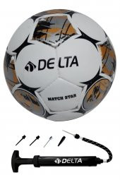 Delta Match Star El Dikişli 5 Numara Dura-Strong Futbol Topu + Çok Fonksiyonlu Top Pompası İkili Set - 1